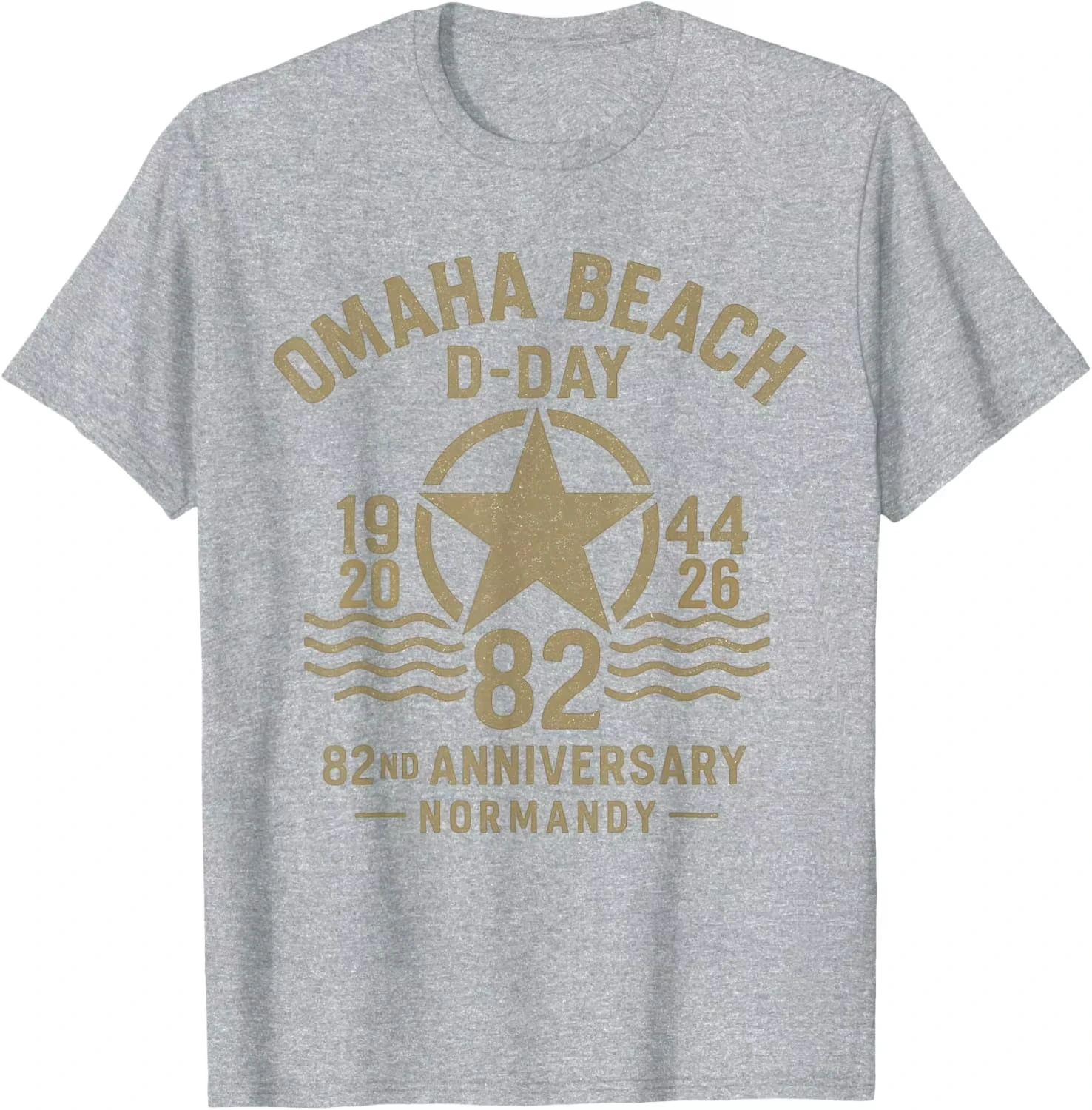 D-Day 82nd Anniversary 2026 Normandy D-Day Omaha Beach 1944 T-Shirt Men's Cotton T-shirts Summer Short Sleeve Streetwear view 4