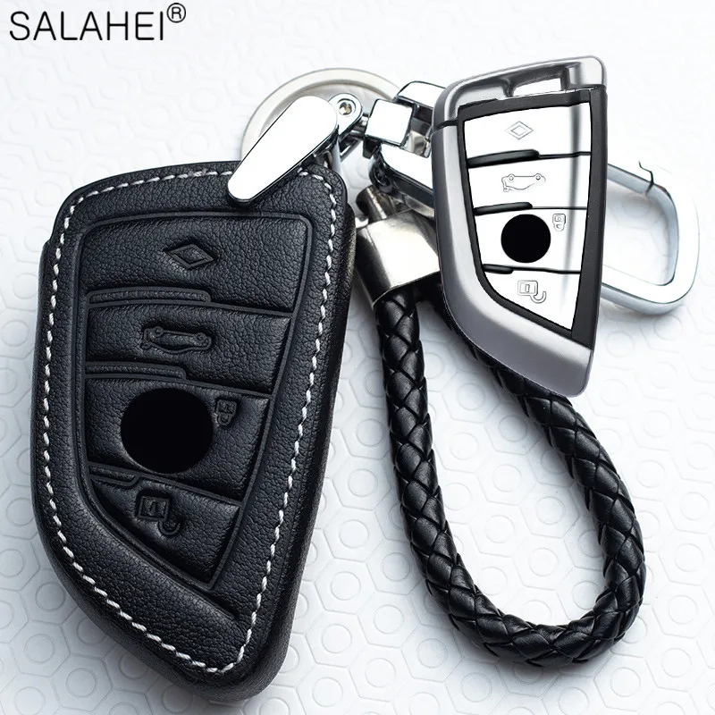 

Leather Car Key Case Cover Holder Fob For BMW X1 X3 X5 X6 F30 F34 F10 F20 G20 G30 G02 G05 F15 F16 E90 E70 E92 E60 1 3 5 7 Series