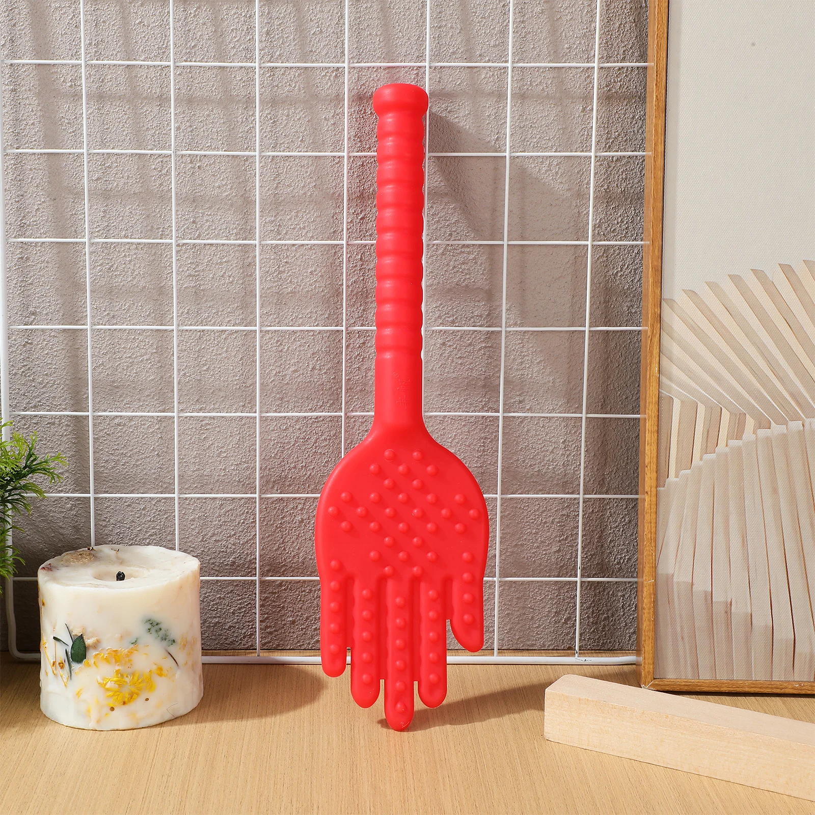 Martillo de salud de plástico, diseño con forma de palma de murciélago para masaje, terapia de acupuntura corporal, alivia la fatiga, mejora la circulación del cuello trasero