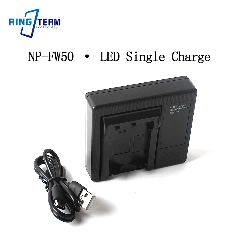 

NP-FW50 LED Single Charger - 100-240V Over-Charge Protection for Sony A7 II A6400 ZV-E10 Nex-5 Mirrorless Cameras