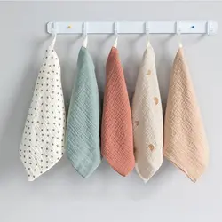 Random Color Baby Muslin Washcloths Mutifunction Soft Cotton Newborn Handkerchief Easy to Clean Baby Facial Towel Infant