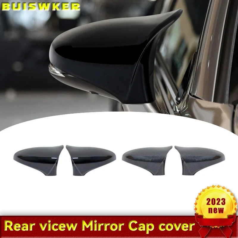 

A Pair for LEXUS CT 2009-2022 M Horn Style Carbon Fiber Glossy Black Wing Rearview Mirror Cover Cap Case Trim
