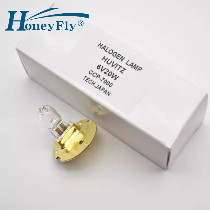 HoneyFly Microscope Slit Halogen Lamp 6V 20W G4 Warmwhite Clear Lighting Bulb for HUVITZ CCP-3100/3000 Eye Chart Projector