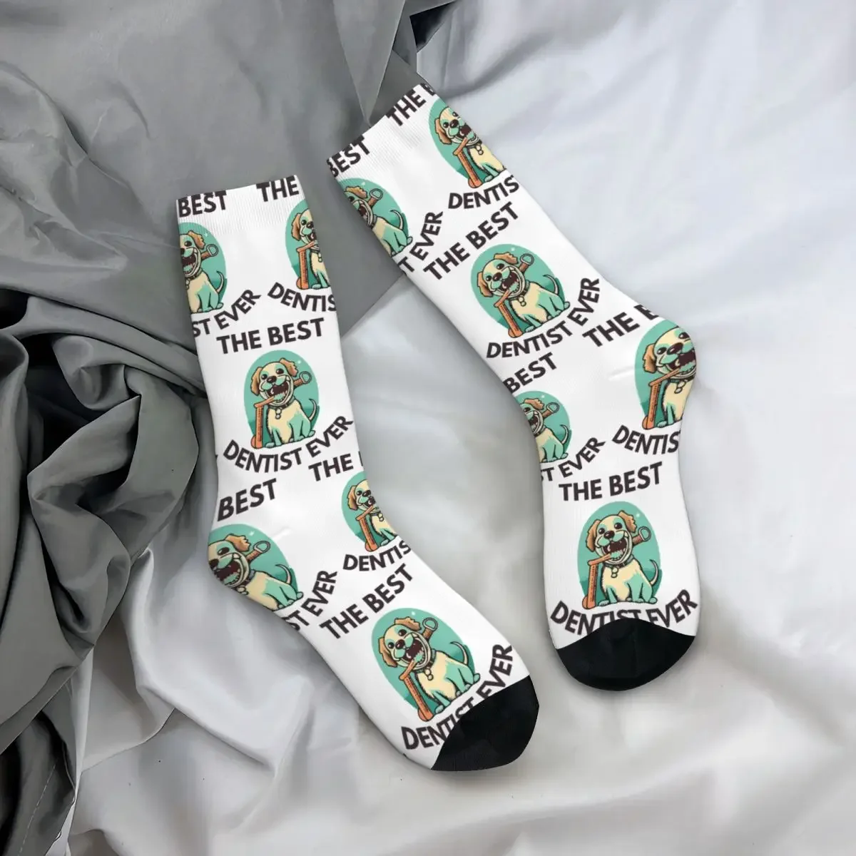 Chaussettes longues absorbant la sueur pour hommes et femmes, bas toutes saisons, accessoires Harajuku, cadeaux pour hommes et femmes, le meilleur dentiste jamais