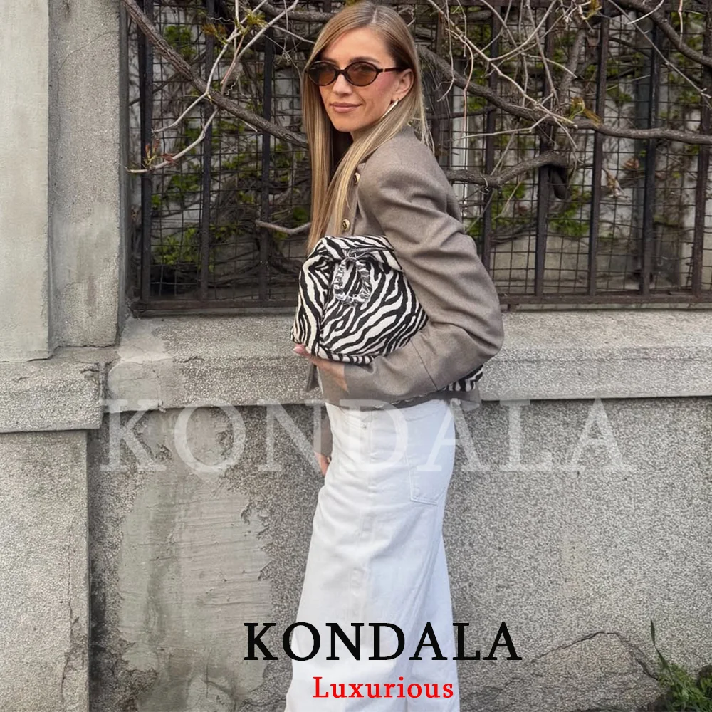 KONDALA Büro-Damen Schicker Grauer Kurzer Blazer Langarm Vintage Slim Jacken Mode 2026 Sommer Herbst Formelle Oberbekleidung – Detail 7