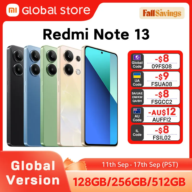 Nowy smartfon Xiaomi Redmi Note 13 wersja globalna Snapdragon 685 6.67 "wyświetlacz AMOLED 108 MP aparat 33 W szybkie ładowanie 5000 mAh