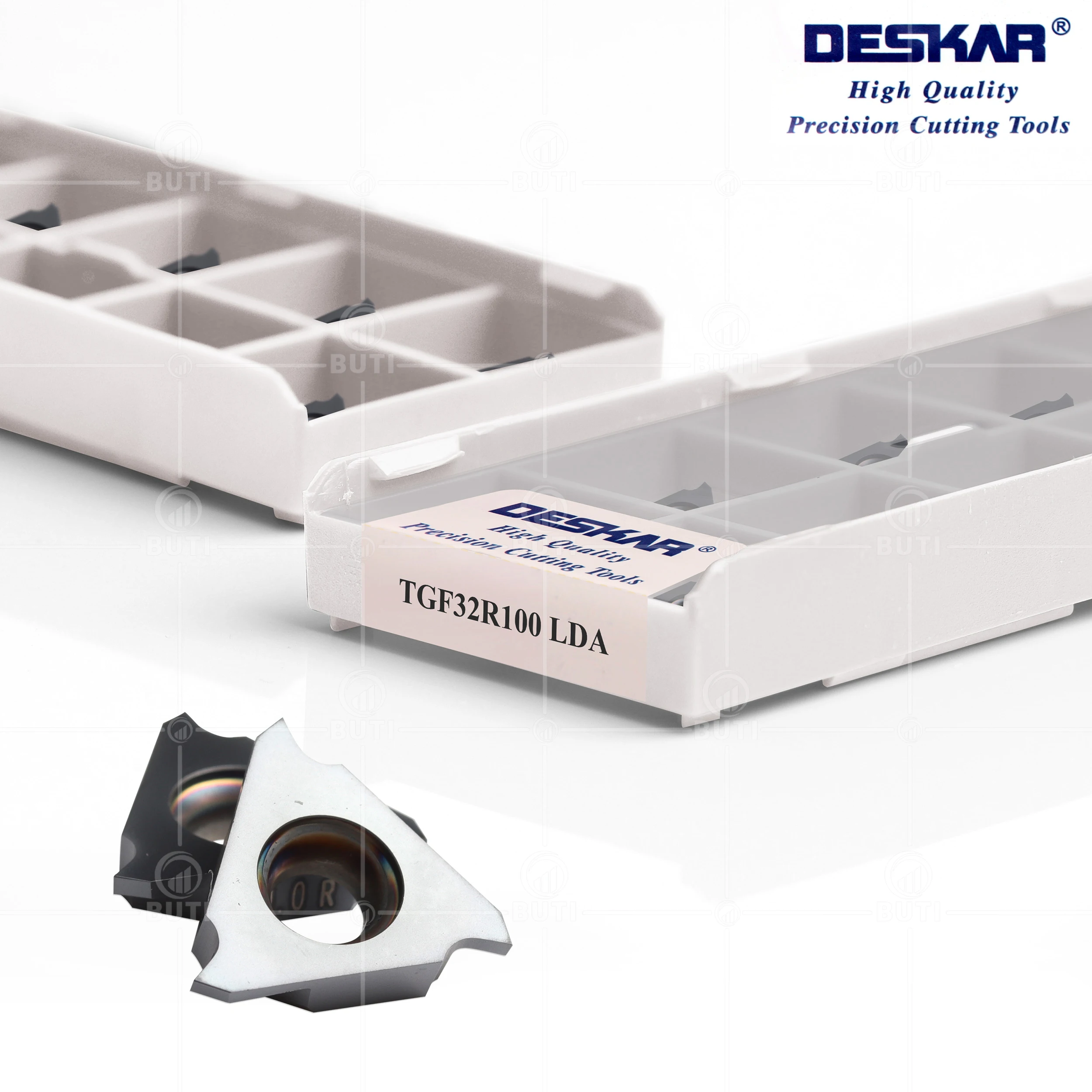 Imagem -02 - Deskar 100 Original Tgf32r l 040 050 060 065 070 075 080 085 100 125 Lda Torneamento Ferramenta Torno Cnc Cortador de Carboneto Grooving Inserções