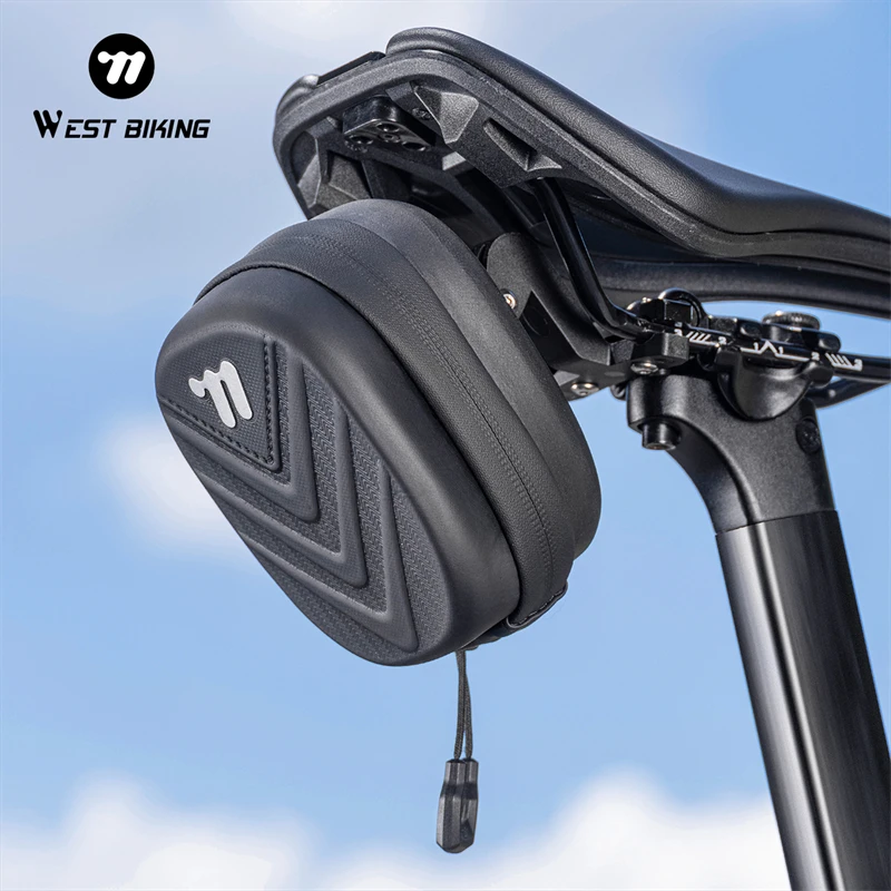 

WEST BIKING Bicycle Saddle Bags Mini Portable Tool Storage Bags PU Bicycle Hard Shell Tail Bags Waterproof 3D Saddle Riding Bag