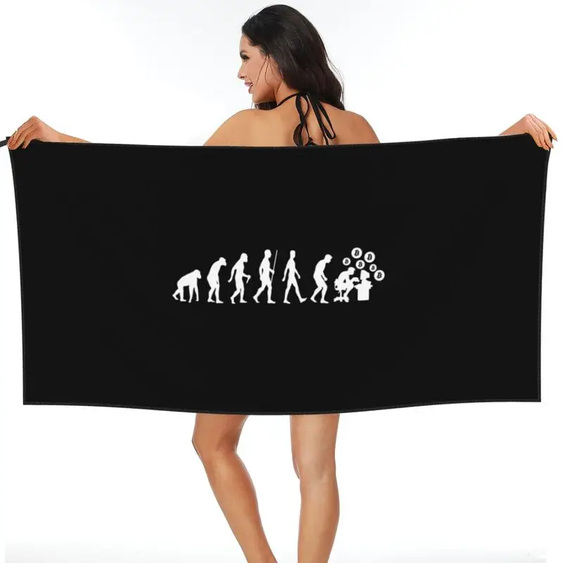 Evolution Bitcoin Millionaire Krypto Crypto Currency Purse Quick dry Towel Wrapped Beach Towel superfine fiber