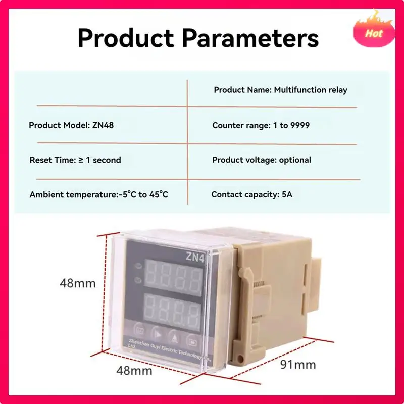 Contatore relè temporizzato digitale serie AD-ZN48 220VAC 380VAC 24VDC Contatore di rivoluzione contatore temporale multifunzione E