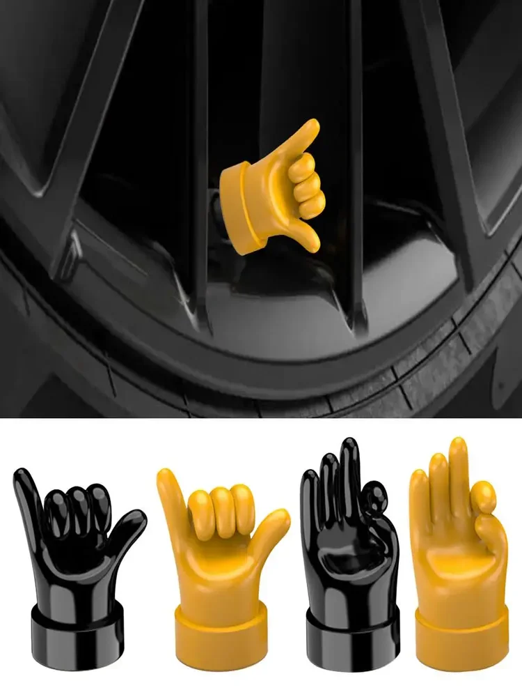 AliExpress Gesture Tire Valve Stem Caps Covers, Funny Tire Air Caps Universal for Cars,Trucks, SUV, Motorcycles, Bike