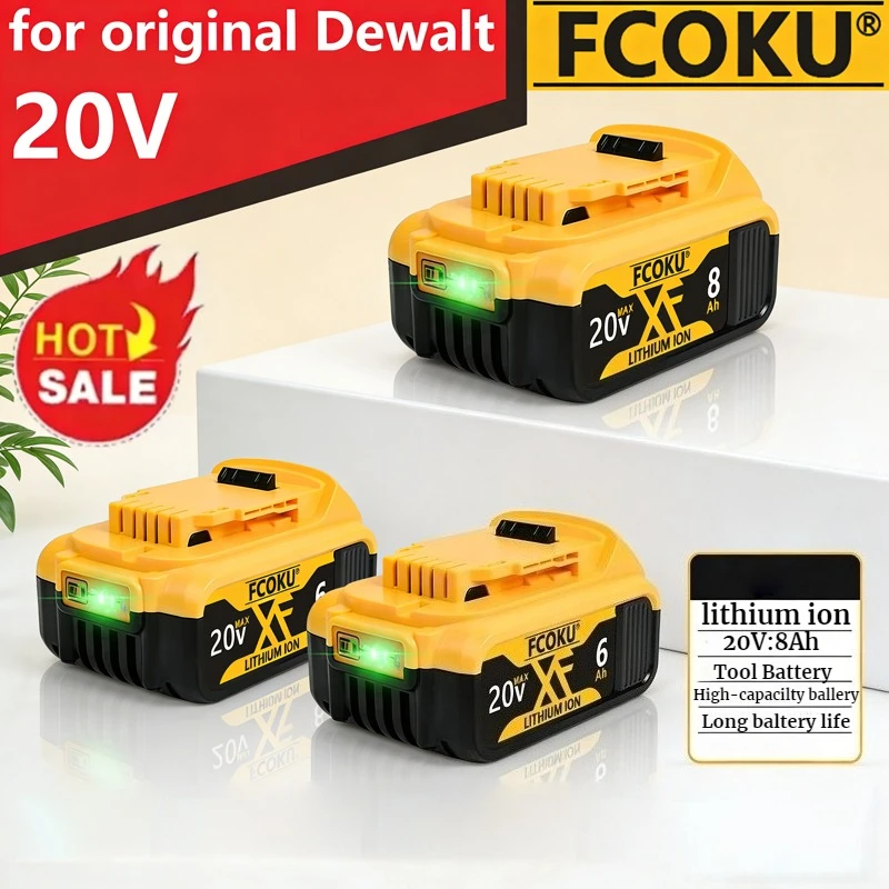 

New For DEWALT, 20V 6.0Ah/8.0Ah DCB1104 Charger, Rechargeable lithium-ion Battery, DCB115, DCB118 ,For DEWALT Tool Battery