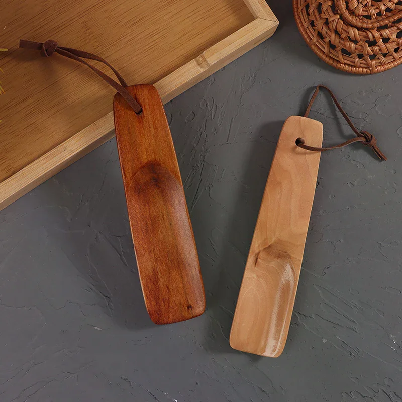 /HTF/15.5cm Solid Wood Short Handle Shoehorn Natural Wooden Shoe Horn Portable Handle Shoe Lifter Shoe Puller Accessories 1Pc