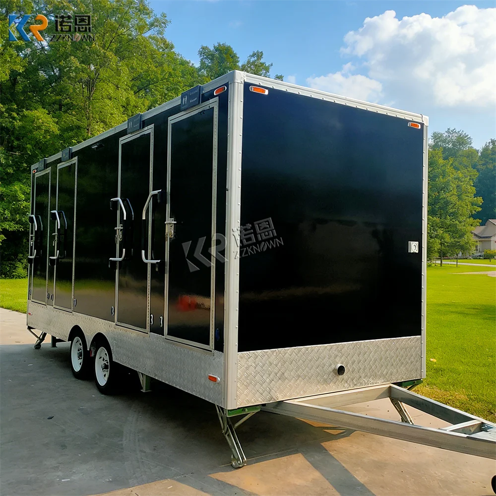 Spacious Mobile Bathroom Outdoor Event Portable Restroom Cabin Hygienic Luxury Toilet Trailer for festival operations