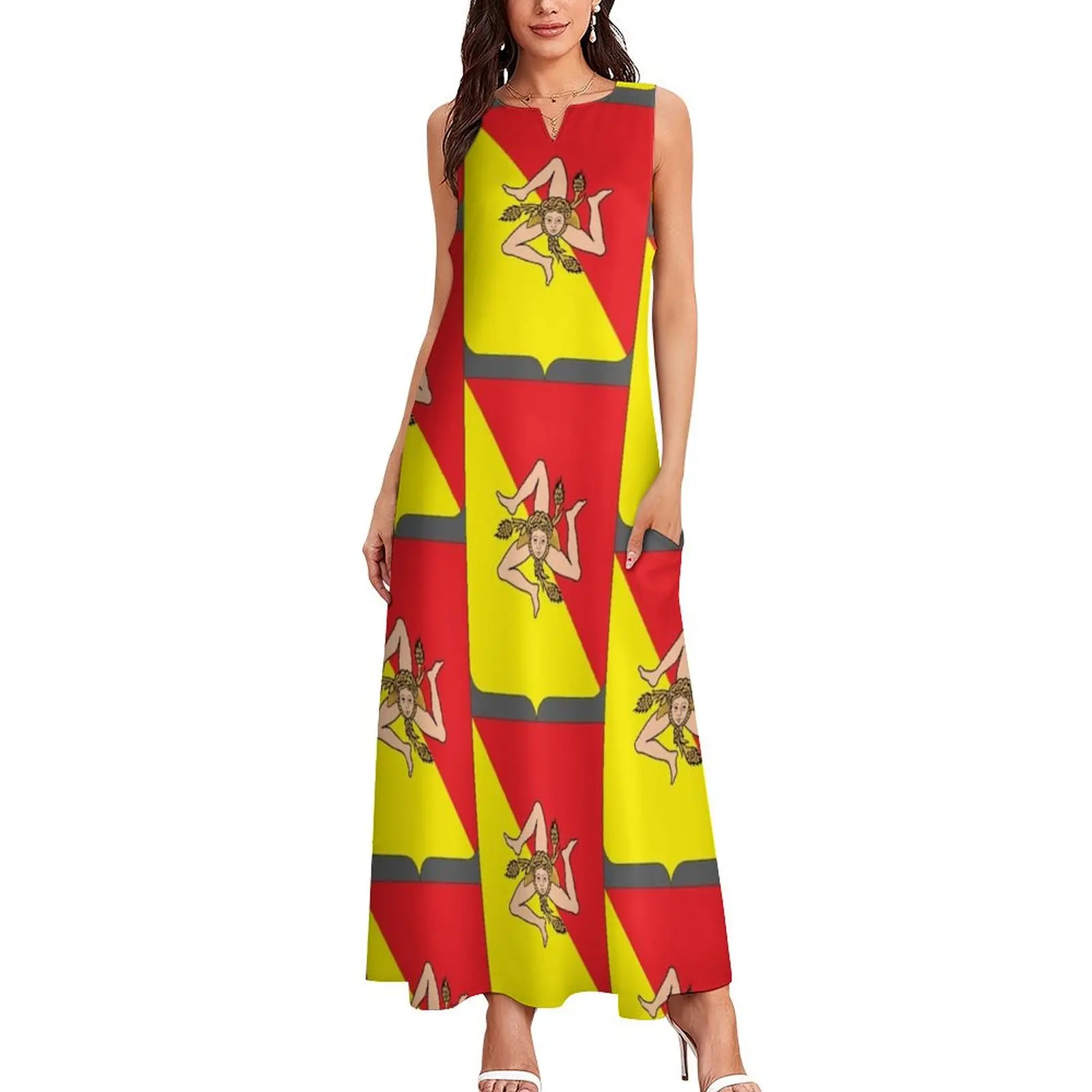 Sicily Coat of Arms Long Dress elegant women's sets Elegant gowns Dress