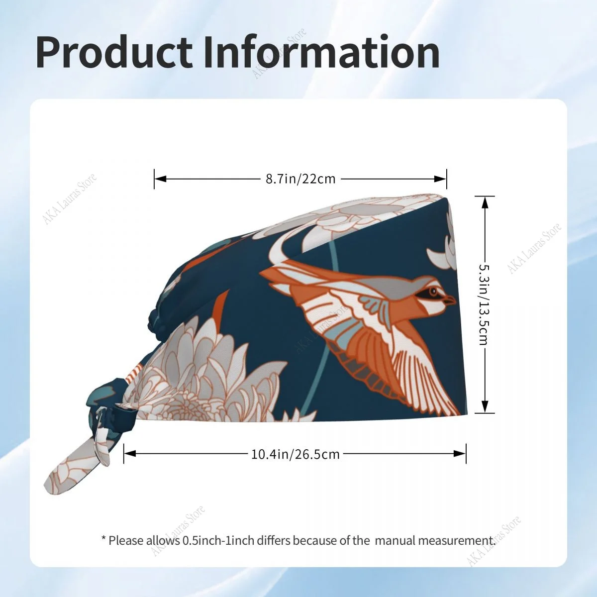 National Flower Chrysanthemum Nursing Accessories Scrub Hat Surgery Cap Dentist Animal Lab Cap Scrub Cap Anaesthesia Scrub Cap