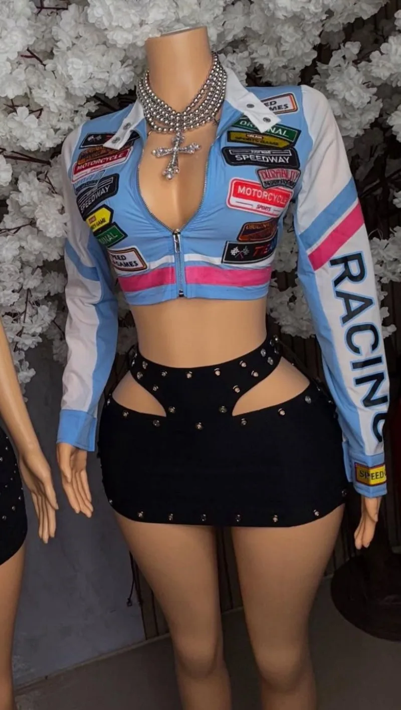 메탈 그로밋 레이스업 홀터넥 바디콘 미니스커트 여성 패션 섹시 Y2K 스트릿웨어 슬림 나이트 클럽웨어 바텀 캐주얼 스커트