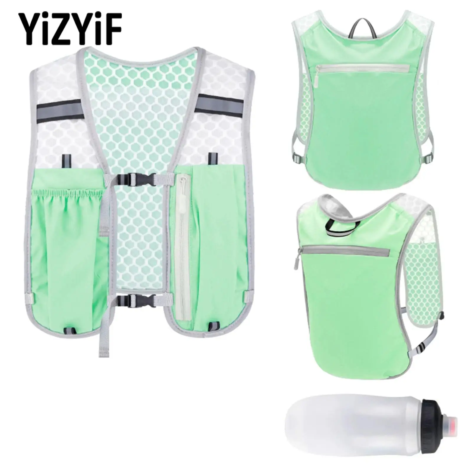

Unisex Mens Womens Quickly Dry Breathable Mesh Mountaineering Vest Bag Adjustable Buckles Sports Backpack Top with Multi-Pocket