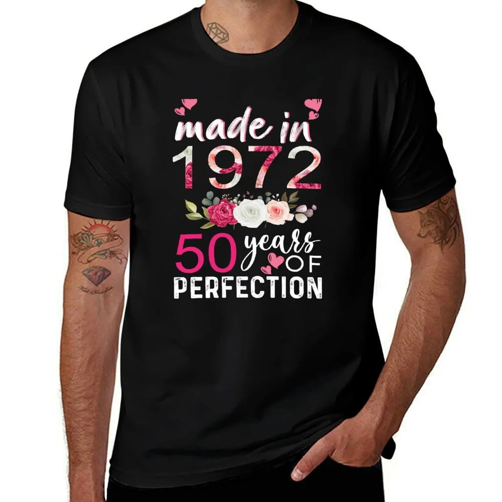 

march 1972 50 years of perfection T-Shirt t shirts for man pack white cotton t shirts high quality cotton t shirt man T-Shirt