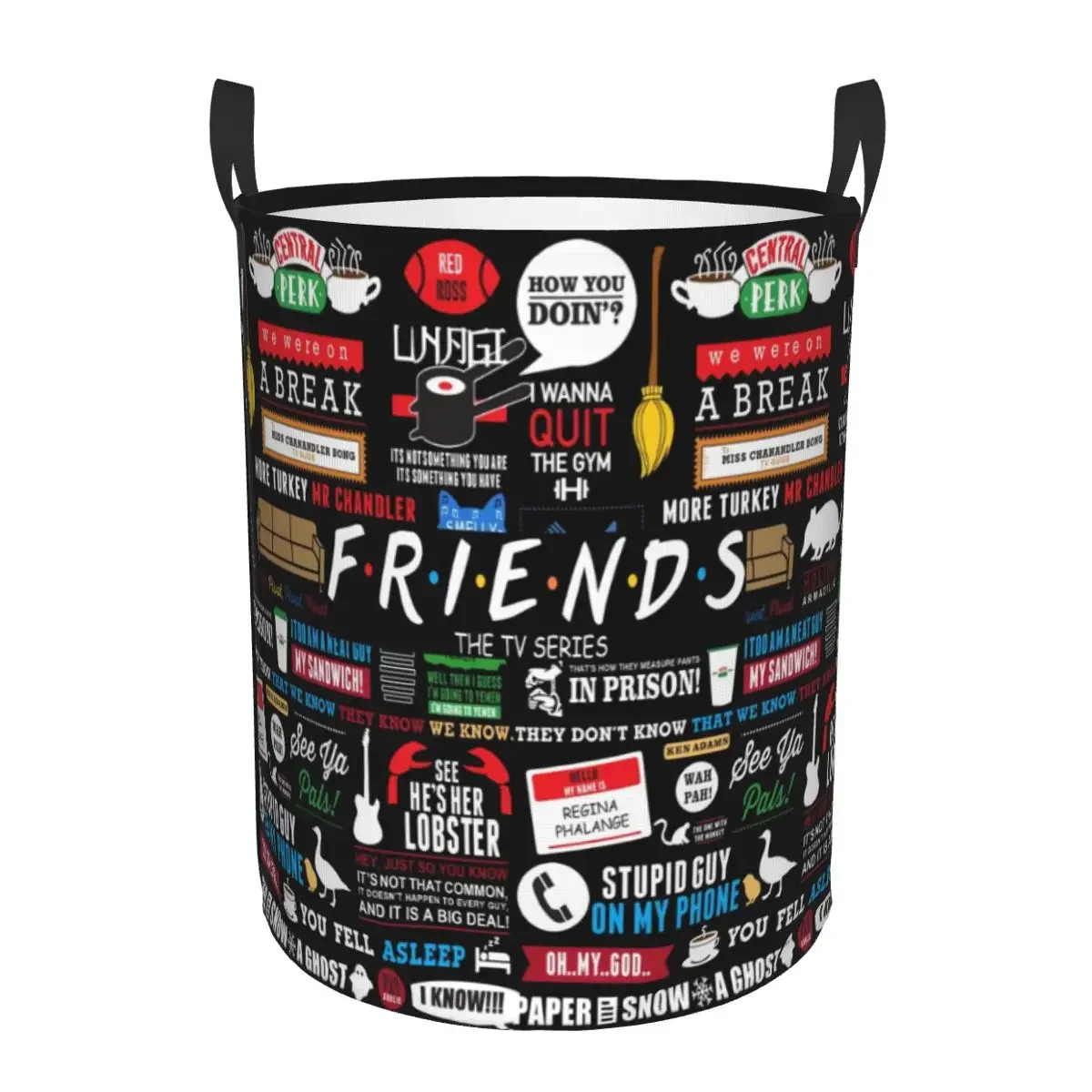 

Funny TV Show Friends Collage Laundry Hamper Large Clothes Storage Basket Toy Bin Organizer for Kids