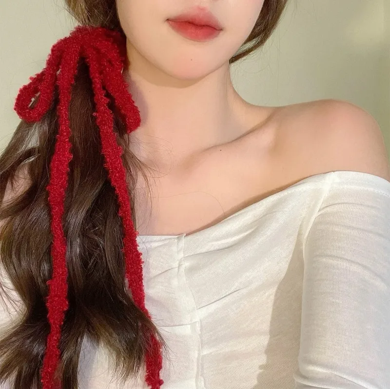

Premium Plush Long Small Scarf Women Unique Thin Narrow Ambient Tie Necklace Hair Band Waist Chain Silk Accessory