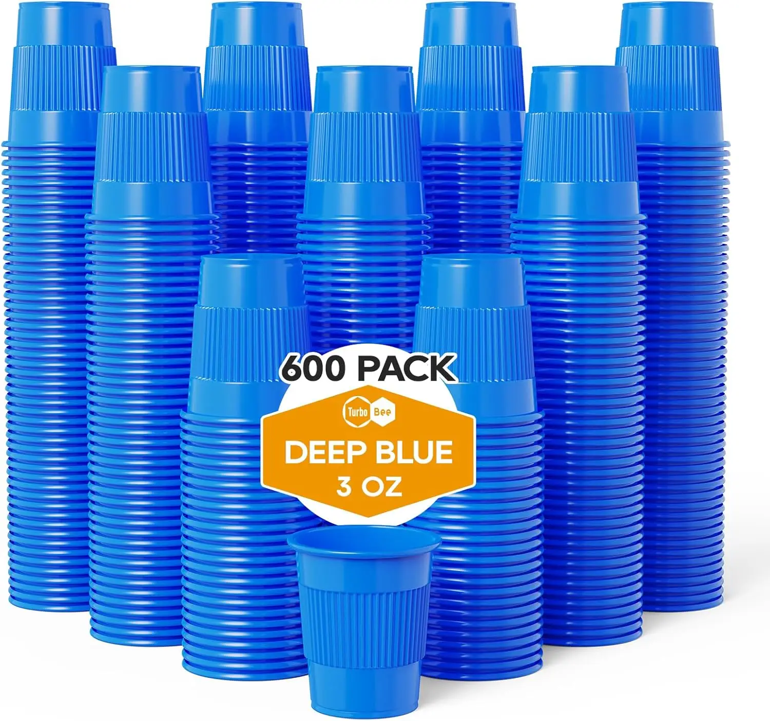 

600 Pack 3 oz Blue Disposable Plastic Cups - Small Bathroom Cups for Mouthwash, Rinsing, Dental Cups, Mini Tasting Cups