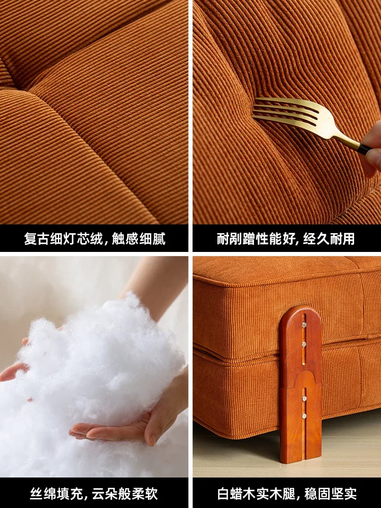 Tofu block sofa living room 2025 new single sofa small apartment module sofa folding lazy  bed