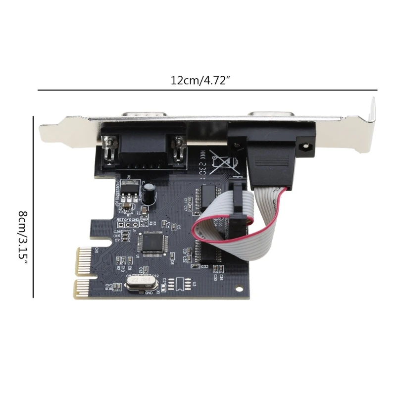 PCIE 2 Port Serial Expansion Card PCI for EXPRESS PCI-E to Industrial DB9 x2 Serial RS232 COM Port Adapter AX99100 Chip