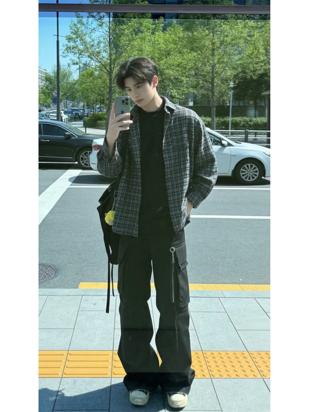 Cleanfit Black Plaid Long Sleeve Casual Shirt Lightweight Summer Men's Shirt Outerwear Thin Style Regular Fit Youth Fashion