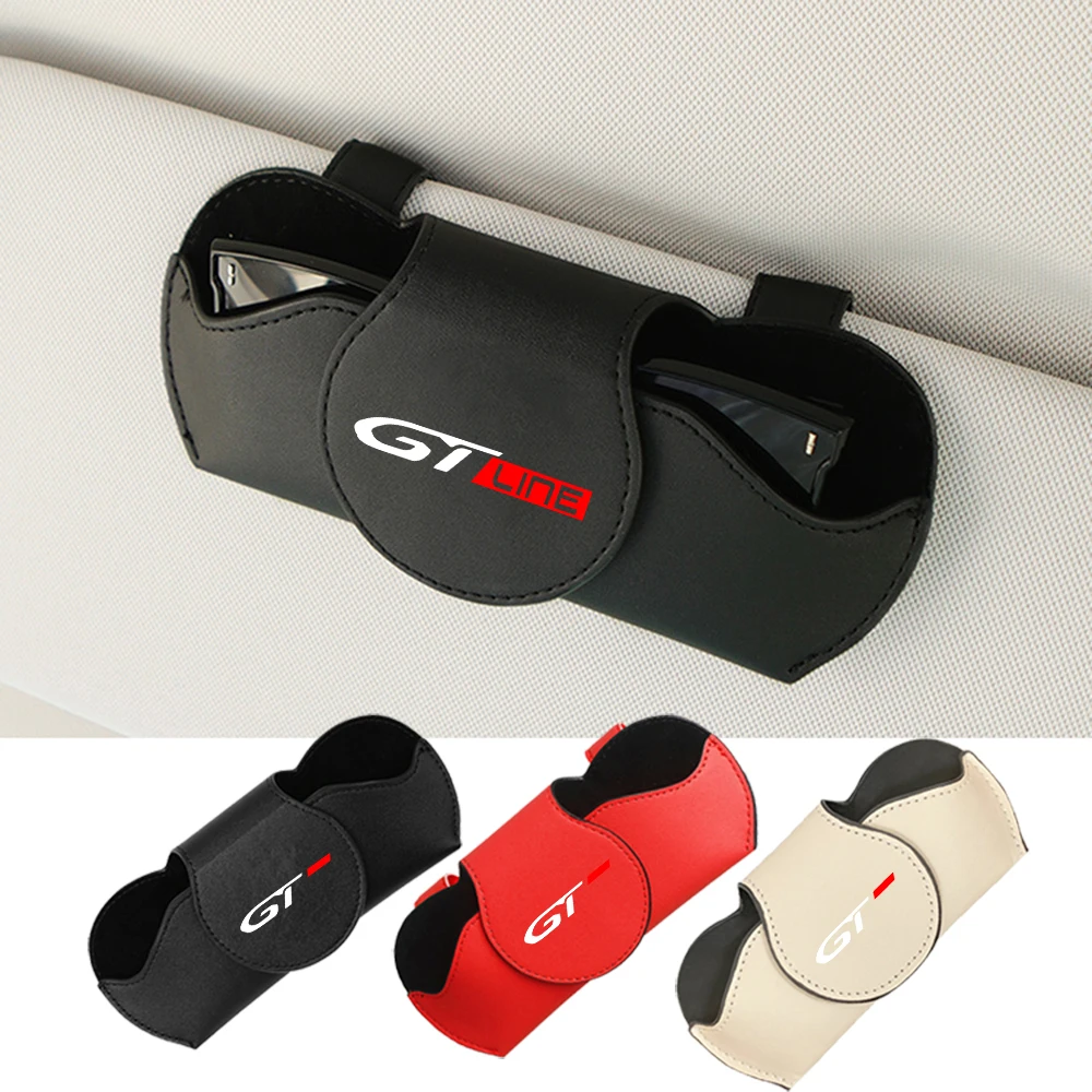 

Car Glasses Case Auto Sun Visor Glasses Holder Sunglasses GT GTI GTLINE for Peugeot 206 208 307 308 2008 3008 106 108 206