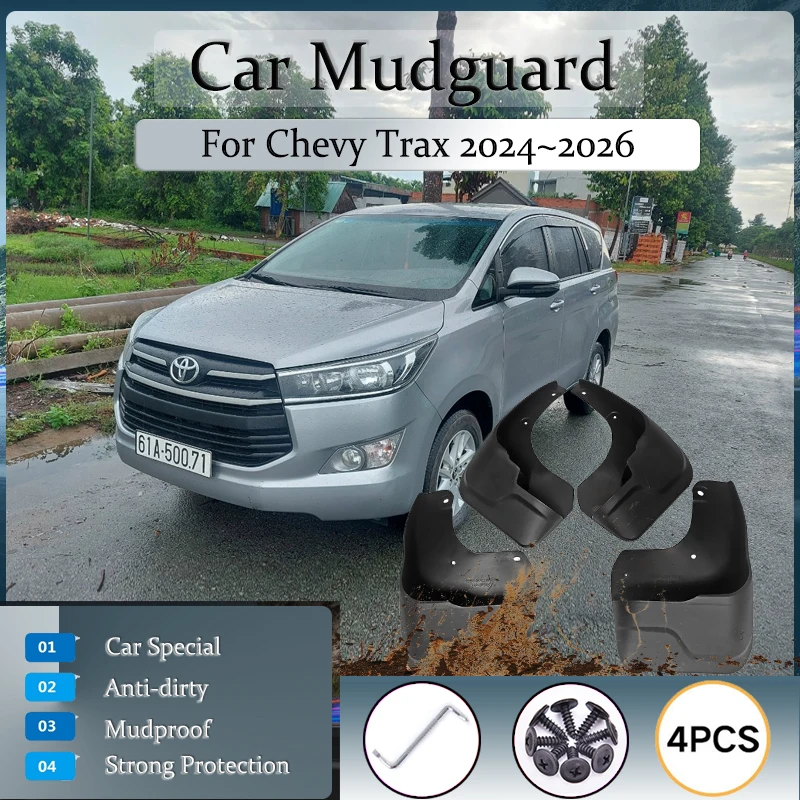 

4PCS Car Mud Flaps For Toyota Kijang Innova AN140 MK2 2015~2021 Anti-splash Mudguards Mud Fender Kit Door Guard Auto Accessories