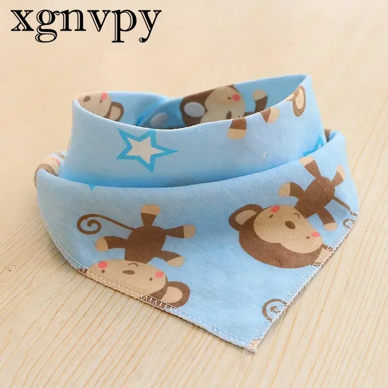 Xgnvpy Baberos de algodón para bebé, delantal de alimentación, diseño triangular, bufanda de dibujos animados, cuello, paño para eructar, toalla de Saliva, protección