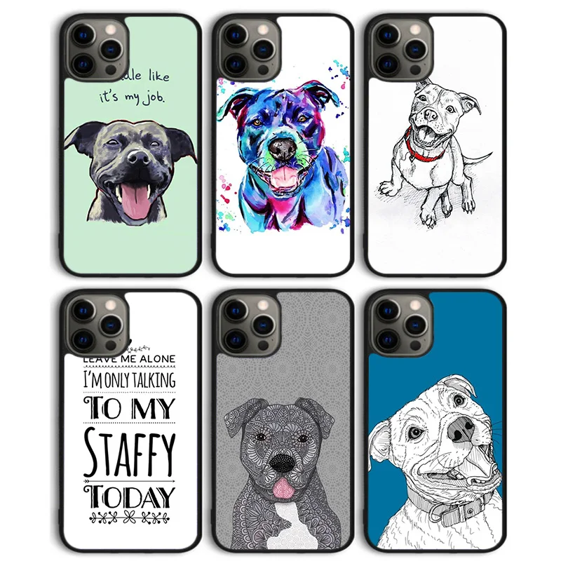 Staffy Staffordshire Bull Terrier Phone Case Cover for iPhone 16 15 SE2020 14 13 11 12 Pro Max mini XS XR PlusS Shell Coque