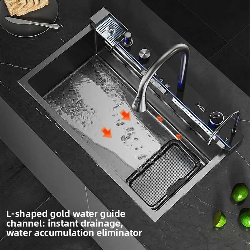 Kitchen Sink 304 Stainless Steel Large Capacity Single Bowl Vegetable Dish Washing Thickened Kitchen Items Stainless Steel Sink