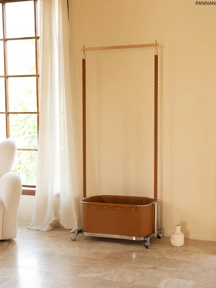 

Shelby Coat Rack Clothes Hanging Mobile Stainless Steel Bedroom Floor-to-Floor Household Dirty Basket Storage