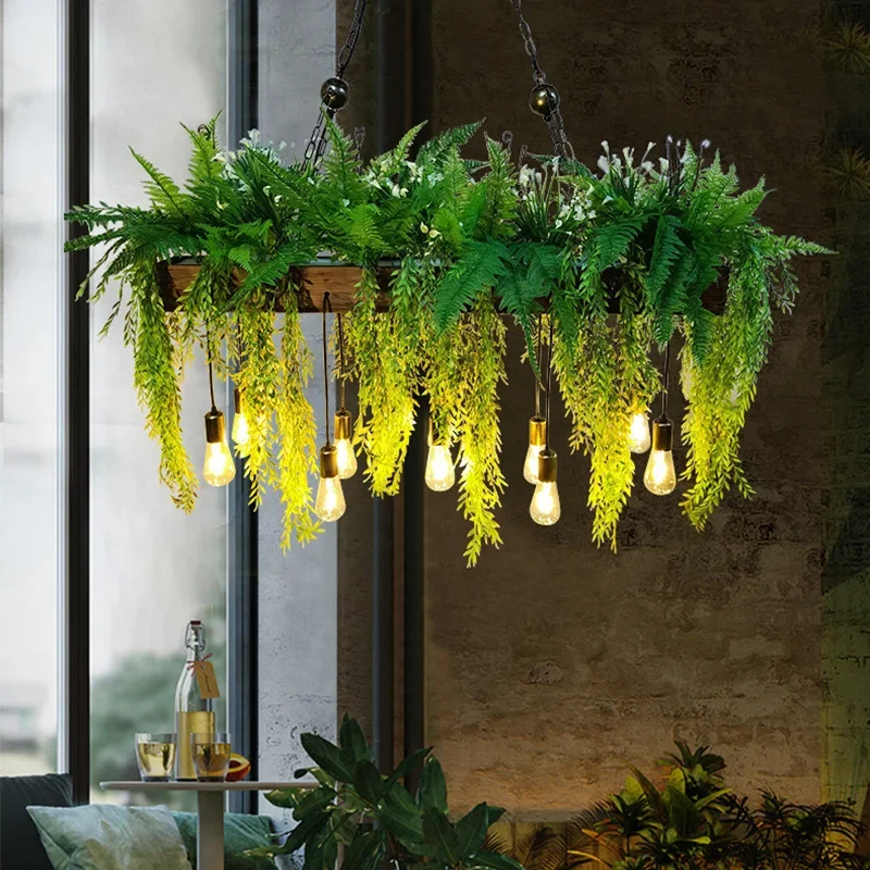 Bar Hanging Chandeliers Creative Restaurant Pendant Light Living Dining Table Room Home Decoration Bedroom Courtyard Plant Lamps