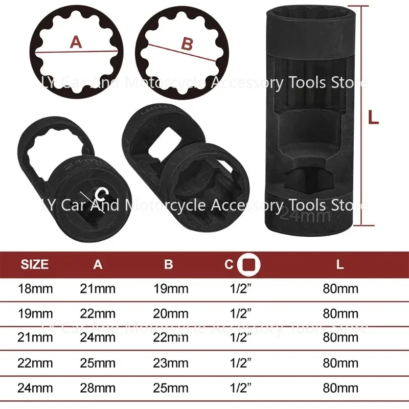 1PC Strut Nut Socket Front Suspension Strut Socket Tool for Porsche-Compatible 1/2in DR.