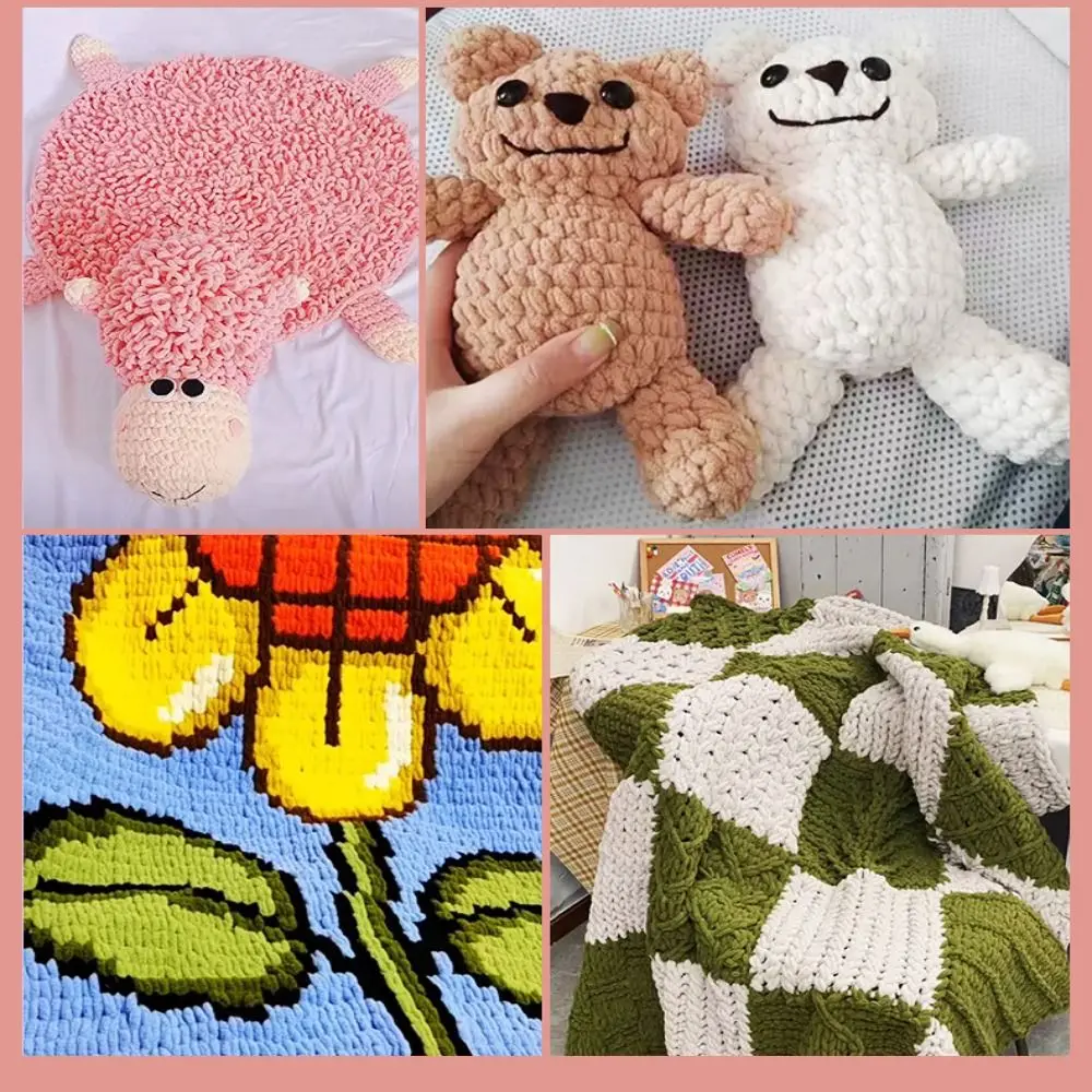 

Soft Polyester Finger Loops Yarn Thick Wool Hand-woven Chenille Yarn Anti-pilling DIY Knitting Crafts Supplies Knitting Yarn