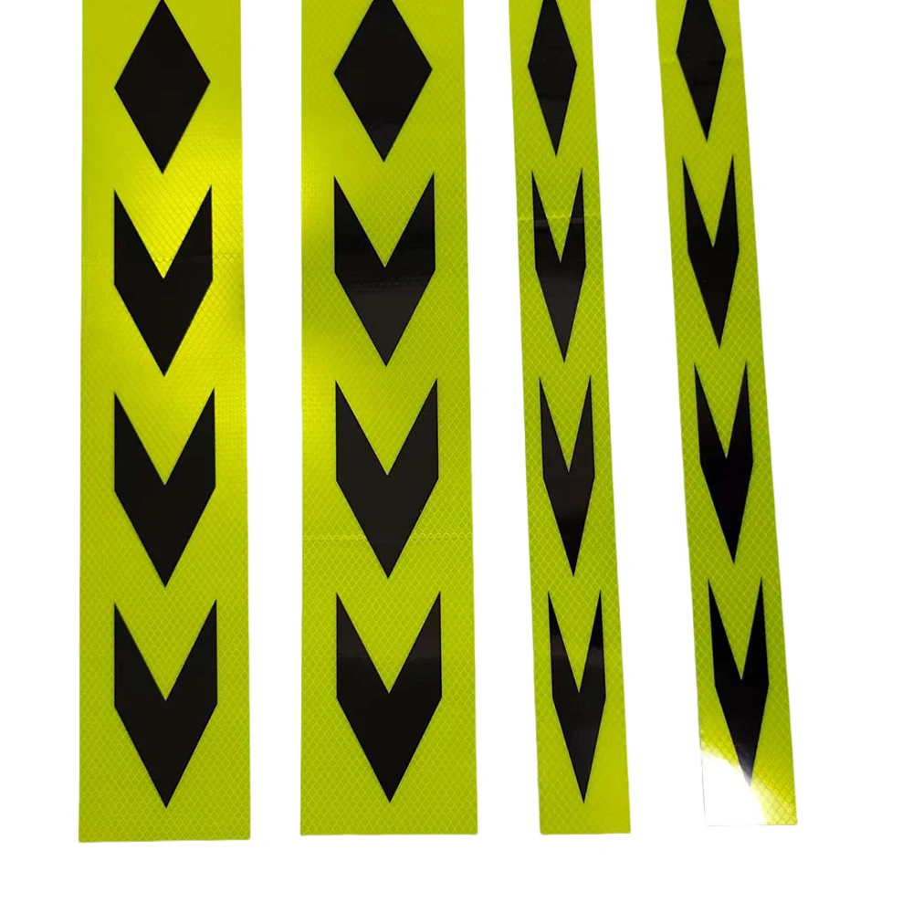 5 cm * 90 cm Fluorescente Giallo-Nero Freccia Nastro Adesivo Riflettente Avvertimento di Sicurezza Adesivi Impermeabili Striscia Riflettori Ad Alta Luce