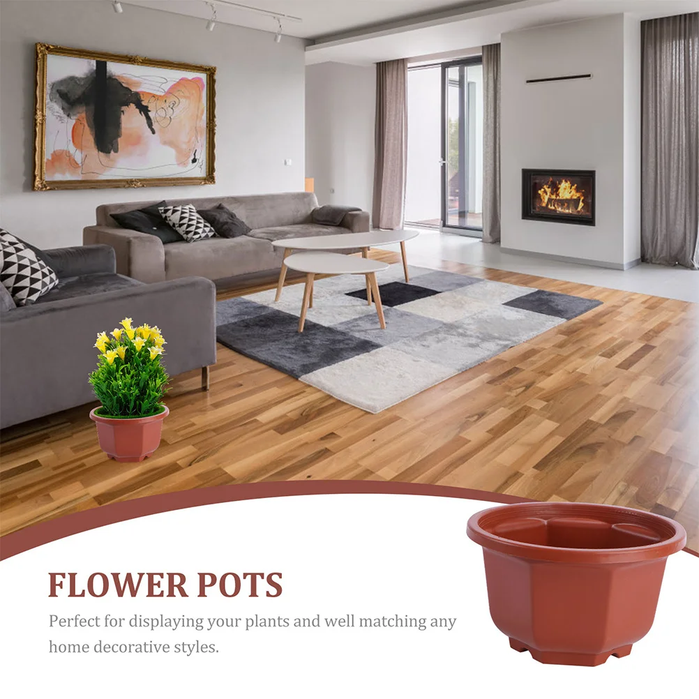 

10Pcs Octagonal Plastic Flower Pot Stand Drainage Plant Pots for Indoor Garden Living Room Decor Planter Flower Pot Stand