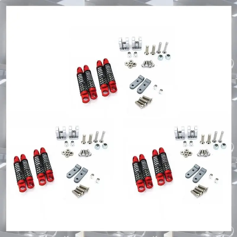 

A84F-12X для WPL D12 RC автомобильные обновленные детали металлические передние и задние амортизаторы демпфер с аксессуарами для фиксированного сиденья, красный