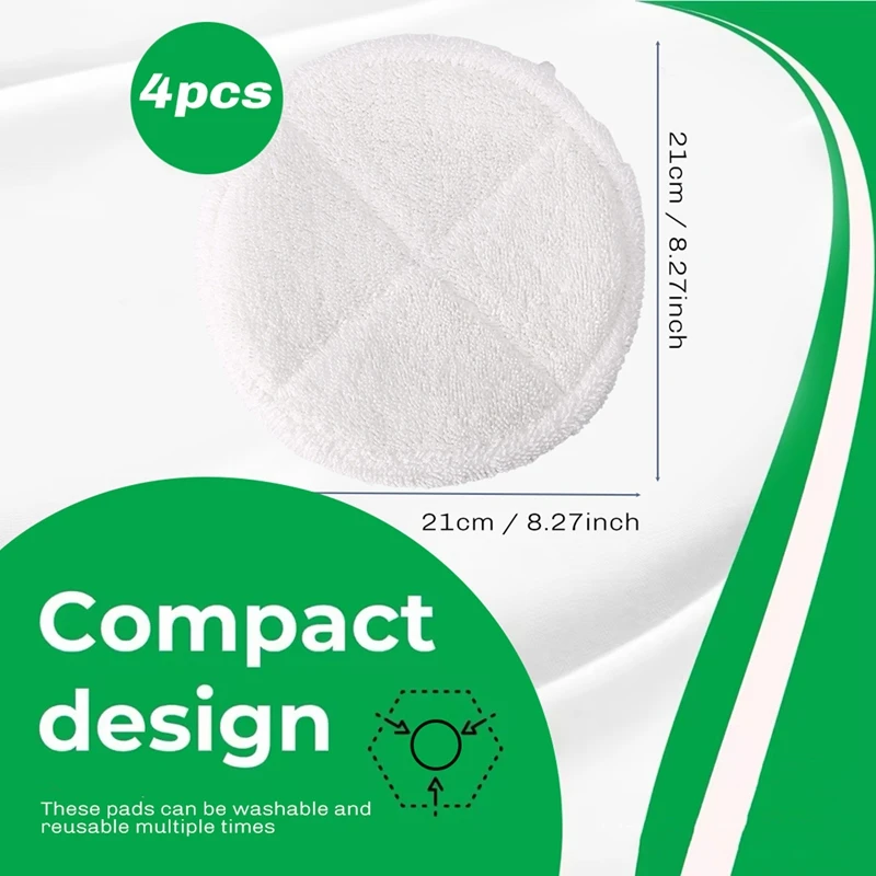 Paquete de 4 almohadillas de repuesto para fregona de contacto suave para fregona de suelo duro alimentada Bissell Spinwave 2039A 2124