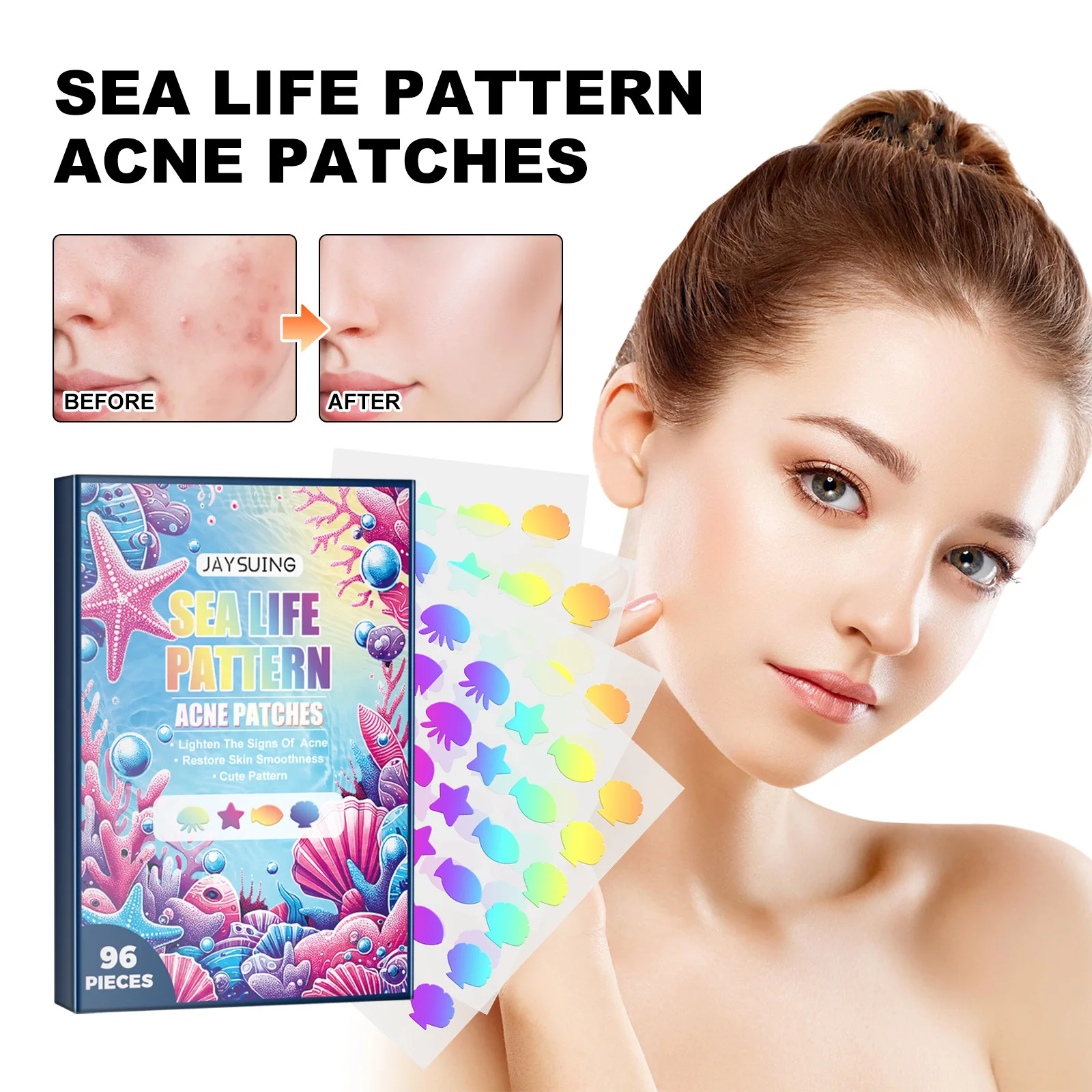 

Hot Sale Jaysuing Cute Color Acne Patch Lightening Acne Acne Repair Facial Skin Concealer