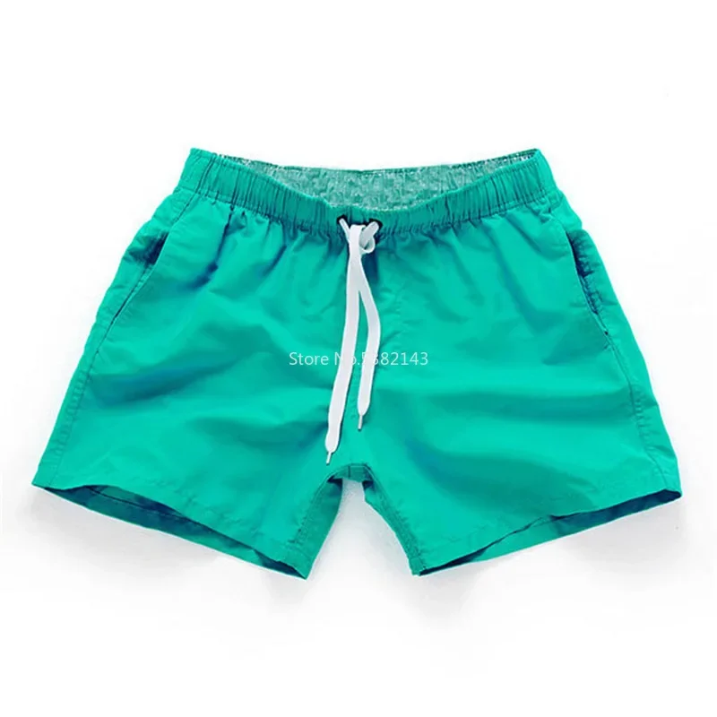 Pantalones cortos de baño para hombre, ropa de playa sólida, secado rápido, traje de baño de moda para correr, gimnasio, pantalones de baño ajustados, pantalones cortos deportivos de verano