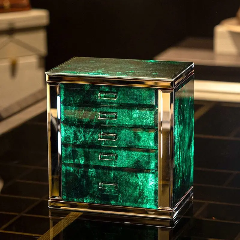 Glass Jewelry Box Earrings Bracelet Necklace Storage Boxes Art Luxury Multi Layer Display Case Large Capacity Jewellery Boxes
