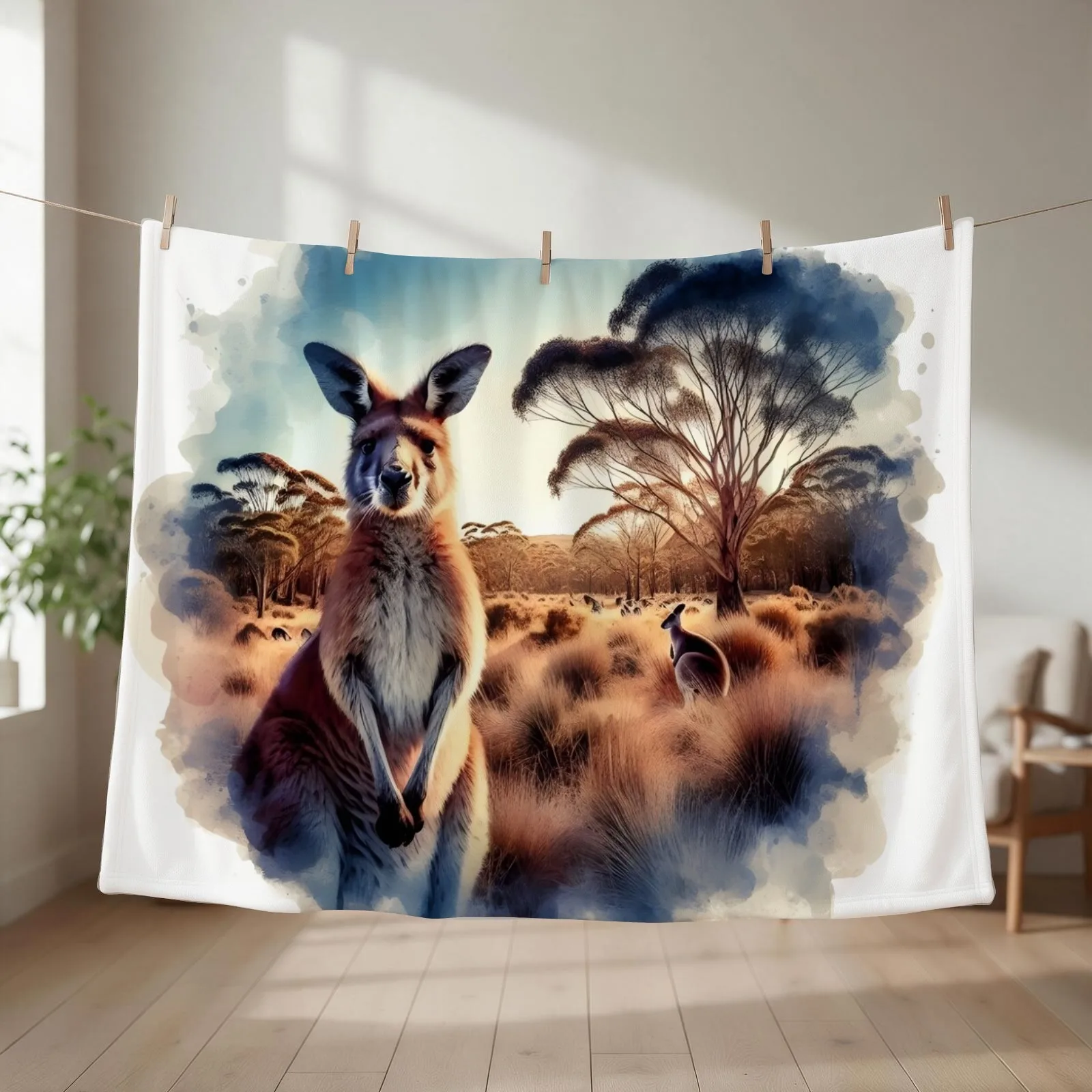 Kangaroo Throw Blanket couch cozy soft plush fuzzy picnic outdoor blanket