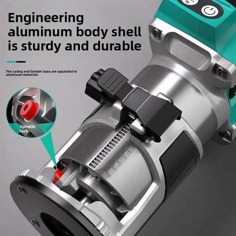 Bürstenloser Lithium-Batterie-Trimmer, kabellose Multifunktions-Schlitzmaschine für die Holzbearbeitung, Aluminium-Kunststoff-Platten-Graviermaschine