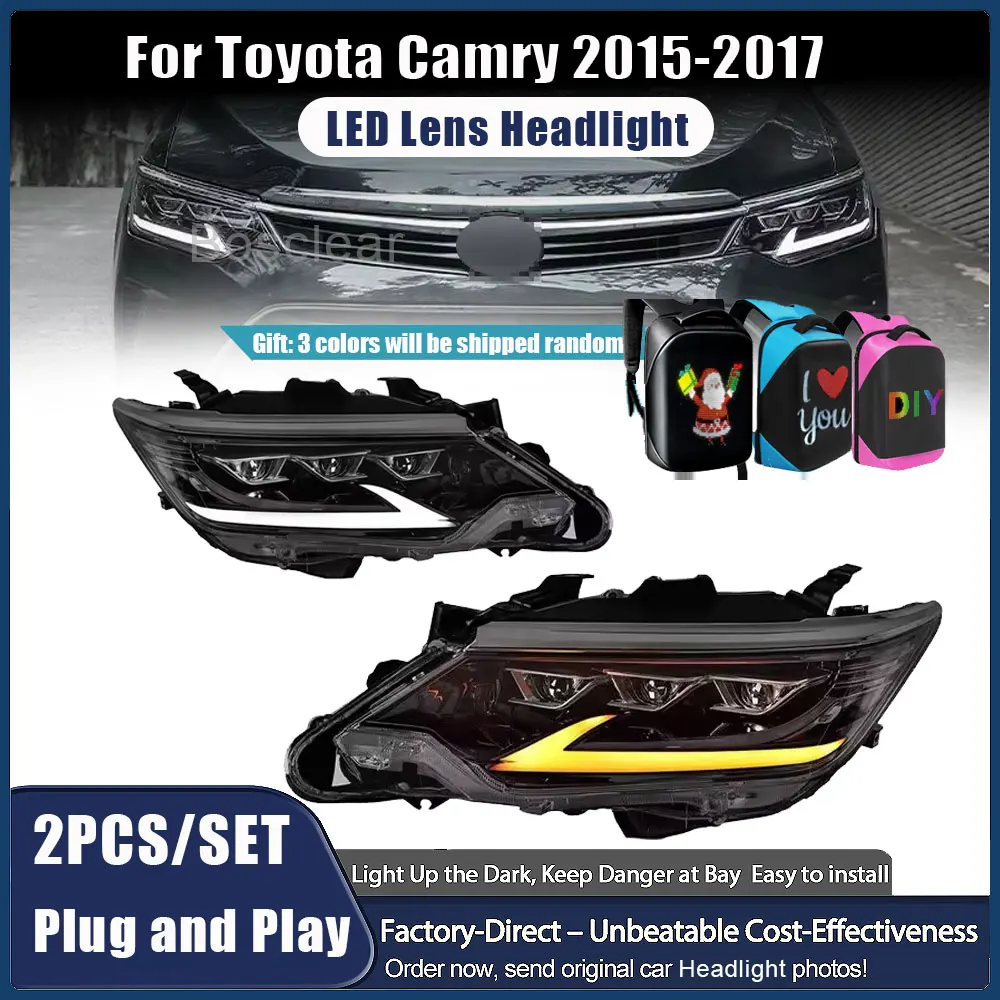 

Car Styling LED HeadLight for Toyota Camry 7Gen 2015 2016 2017 DRL Head Lamp Assembly Auto Accessories Low/High Beam Turn Signal
