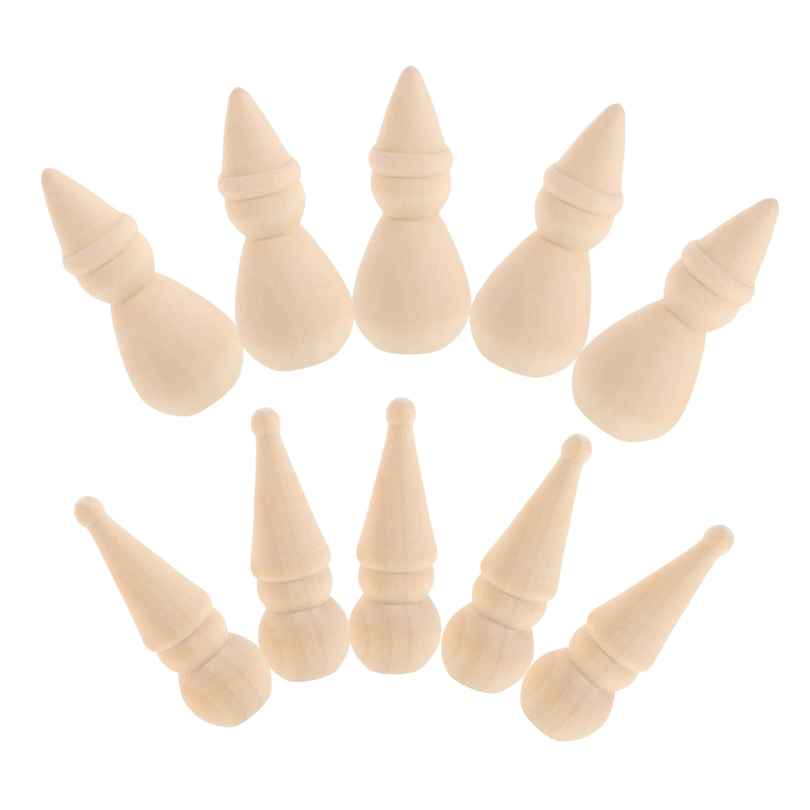 

20pcs Wooden Snowman Puppets Diy Crafts Unfinished Peg Christmas Figurines Paintable Miniatures Durable Blank Wood
