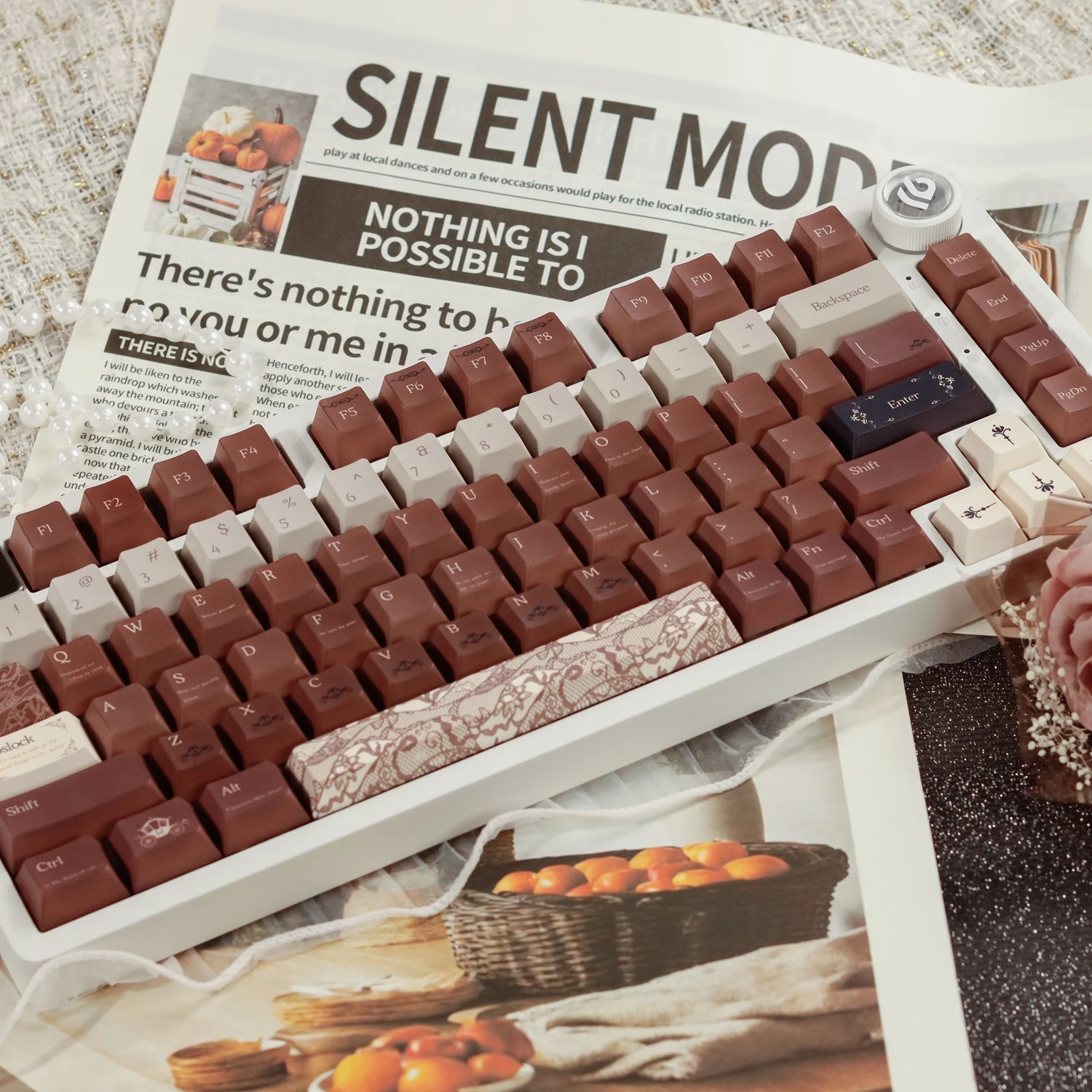 

Mocha Monogatari Theme Keycaps Set PBT Sublimation Cherry Profile 135 Custom Keys Keycaps for Mechanical Keyboard Accessories